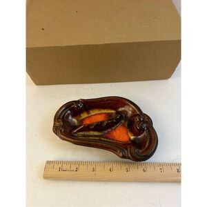 Retro ashtray brown orange 7"x4" (chips on the edge)